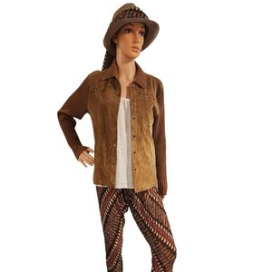 Vintage leather and knit jacket/sweater Unisex